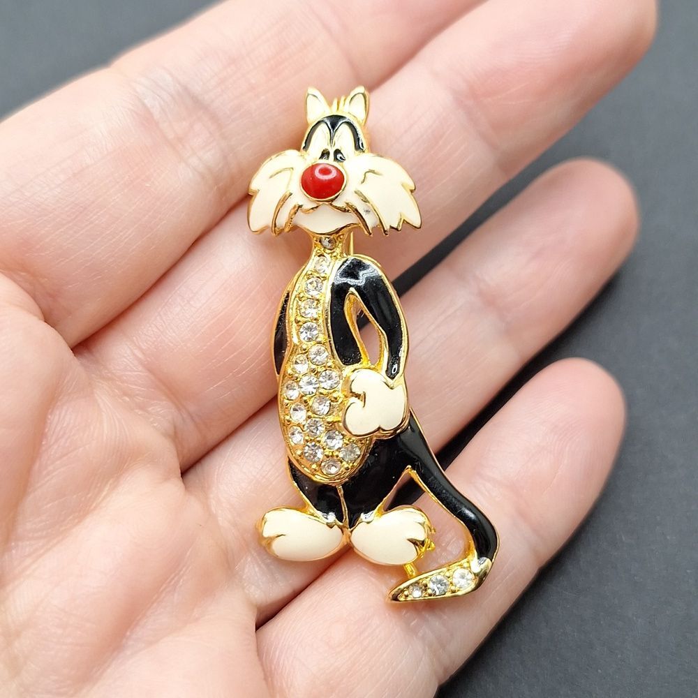 Vintage Warner Brothers Sylvester the cat pin brooch Broche
